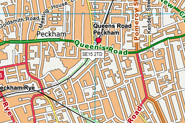 SE15 2TD map - OS VectorMap District (Ordnance Survey)