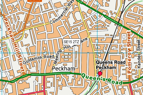 SE15 2TZ map - OS VectorMap District (Ordnance Survey)