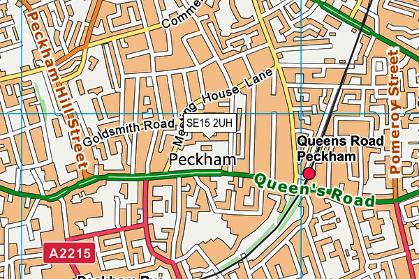 SE15 2UH map - OS VectorMap District (Ordnance Survey)
