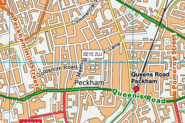 SE15 2UJ map - OS VectorMap District (Ordnance Survey)