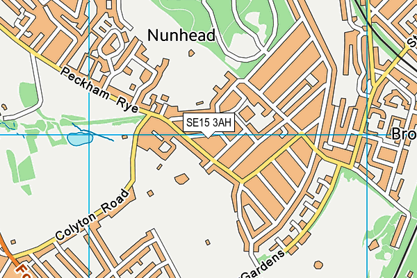SE15 3AH map - OS VectorMap District (Ordnance Survey)