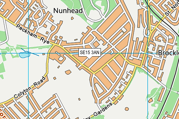 SE15 3AN map - OS VectorMap District (Ordnance Survey)