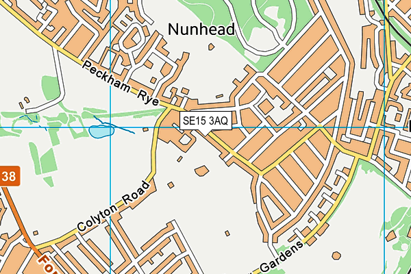 SE15 3AQ map - OS VectorMap District (Ordnance Survey)
