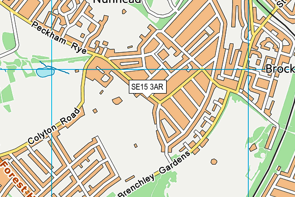 SE15 3AR map - OS VectorMap District (Ordnance Survey)