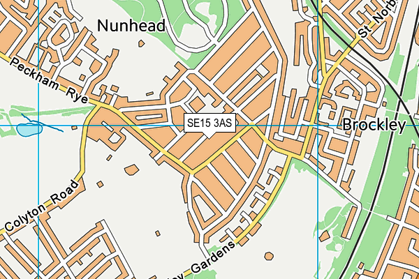 SE15 3AS map - OS VectorMap District (Ordnance Survey)