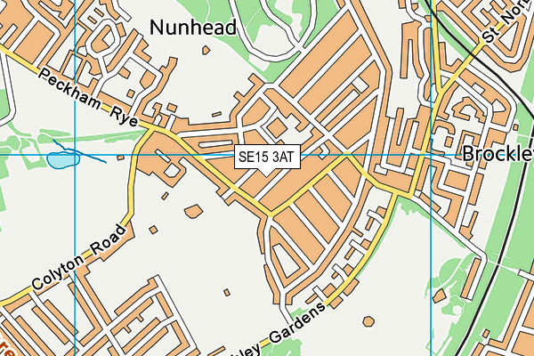 SE15 3AT map - OS VectorMap District (Ordnance Survey)