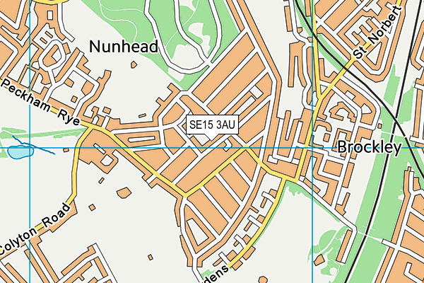 SE15 3AU map - OS VectorMap District (Ordnance Survey)