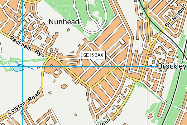 SE15 3AX map - OS VectorMap District (Ordnance Survey)