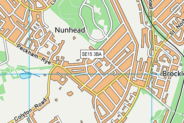 SE15 3BA map - OS VectorMap District (Ordnance Survey)