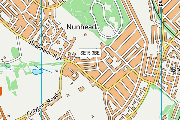 SE15 3BE map - OS VectorMap District (Ordnance Survey)
