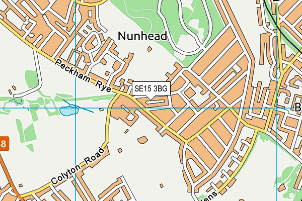 SE15 3BG map - OS VectorMap District (Ordnance Survey)
