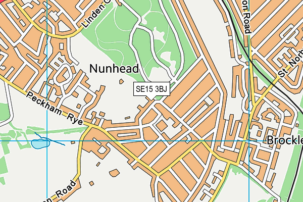 SE15 3BJ map - OS VectorMap District (Ordnance Survey)