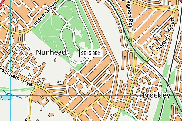 SE15 3BX map - OS VectorMap District (Ordnance Survey)