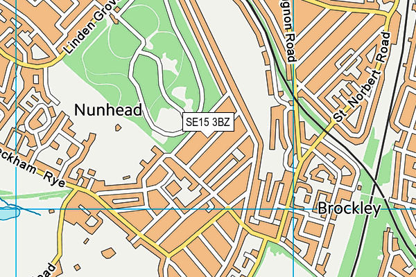 SE15 3BZ map - OS VectorMap District (Ordnance Survey)