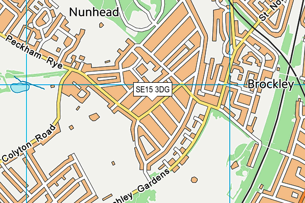 SE15 3DG map - OS VectorMap District (Ordnance Survey)