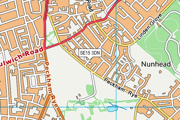 SE15 3DN map - OS VectorMap District (Ordnance Survey)