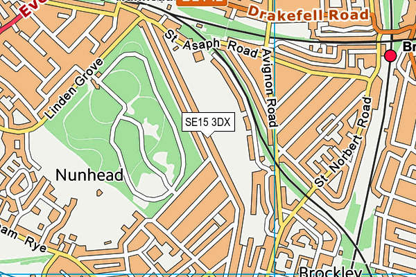 SE15 3DX map - OS VectorMap District (Ordnance Survey)