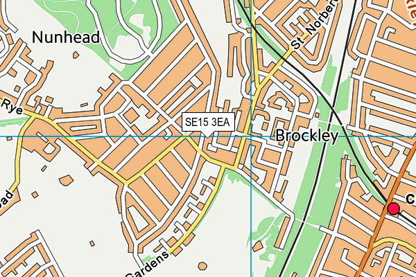 SE15 3EA map - OS VectorMap District (Ordnance Survey)