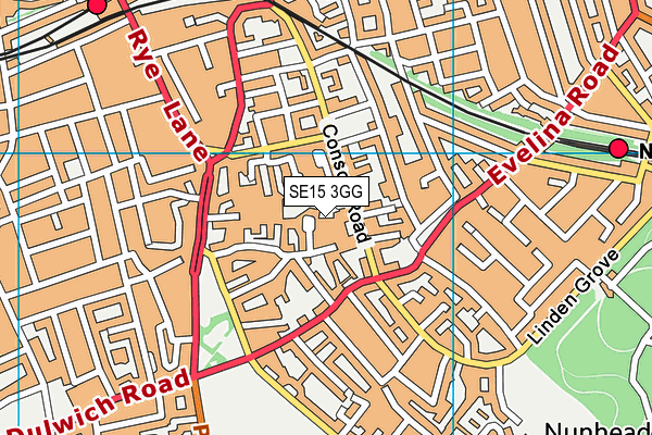 SE15 3GG map - OS VectorMap District (Ordnance Survey)