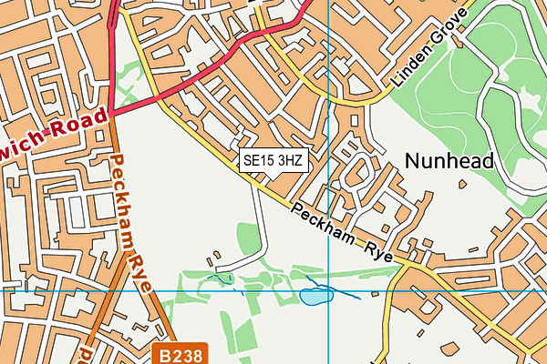 SE15 3HZ map - OS VectorMap District (Ordnance Survey)