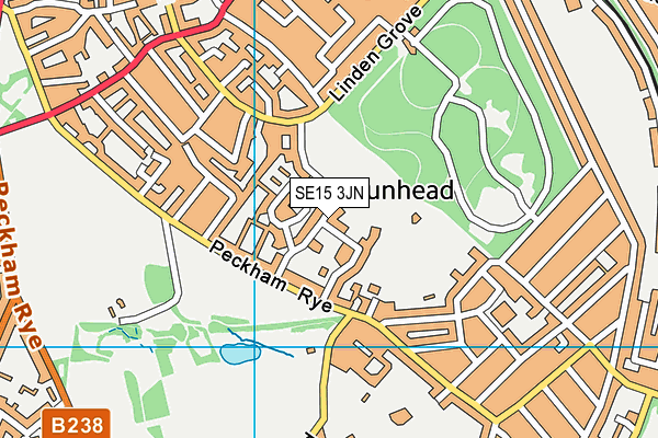 SE15 3JN map - OS VectorMap District (Ordnance Survey)