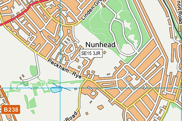 SE15 3JR map - OS VectorMap District (Ordnance Survey)