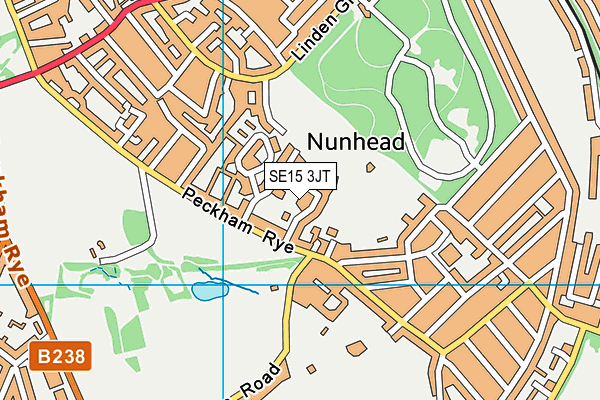 SE15 3JT map - OS VectorMap District (Ordnance Survey)