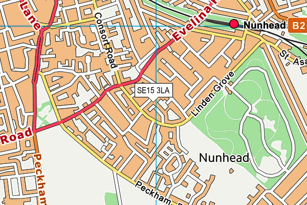 SE15 3LA map - OS VectorMap District (Ordnance Survey)