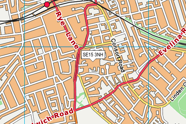 SE15 3NH map - OS VectorMap District (Ordnance Survey)