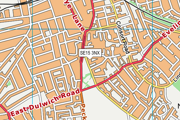 SE15 3NX map - OS VectorMap District (Ordnance Survey)