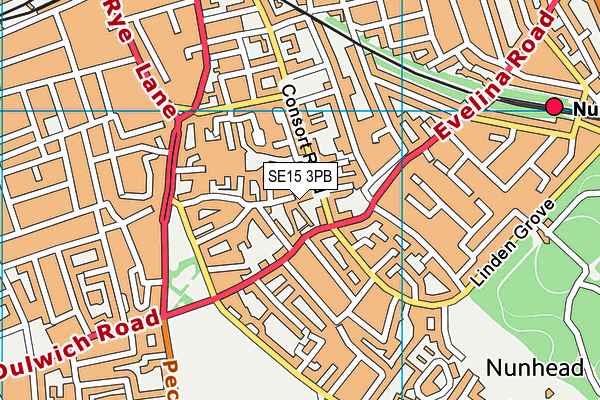 SE15 3PB map - OS VectorMap District (Ordnance Survey)