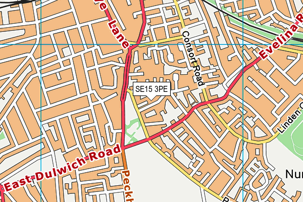 SE15 3PE map - OS VectorMap District (Ordnance Survey)