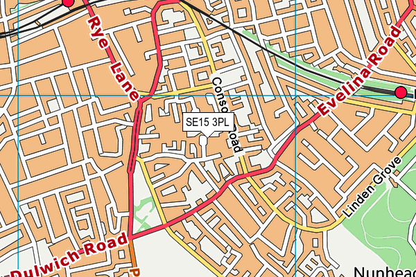 SE15 3PL map - OS VectorMap District (Ordnance Survey)