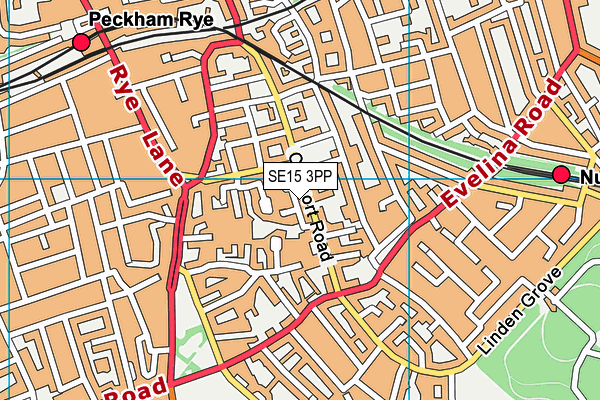 SE15 3PP map - OS VectorMap District (Ordnance Survey)
