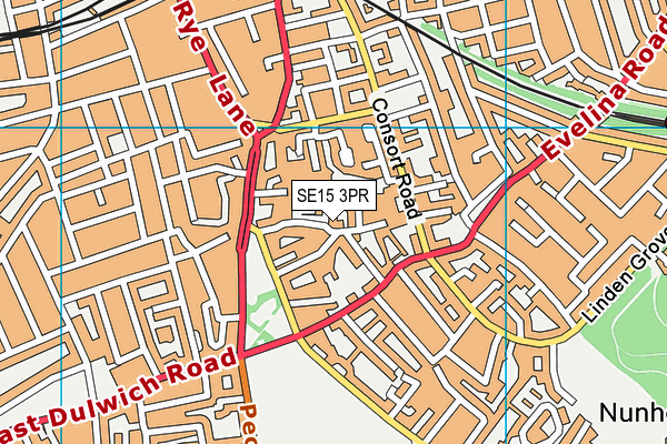 SE15 3PR map - OS VectorMap District (Ordnance Survey)