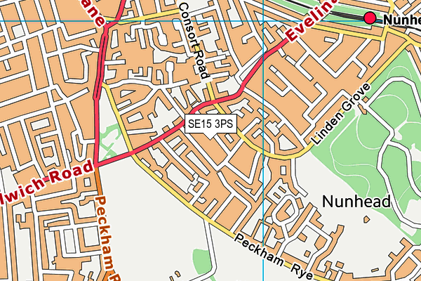 SE15 3PS map - OS VectorMap District (Ordnance Survey)