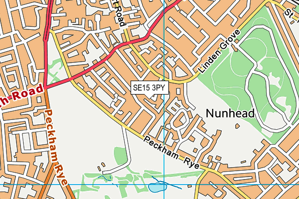 SE15 3PY map - OS VectorMap District (Ordnance Survey)