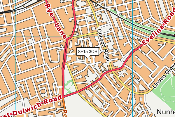 SE15 3QH map - OS VectorMap District (Ordnance Survey)