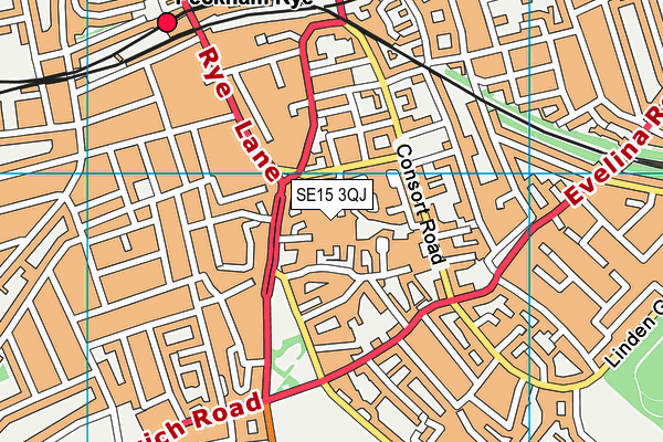 SE15 3QJ map - OS VectorMap District (Ordnance Survey)