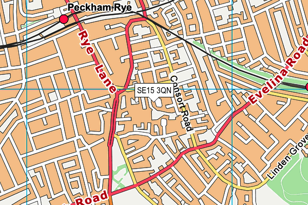 SE15 3QN map - OS VectorMap District (Ordnance Survey)