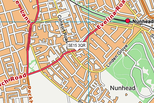 SE15 3QR map - OS VectorMap District (Ordnance Survey)