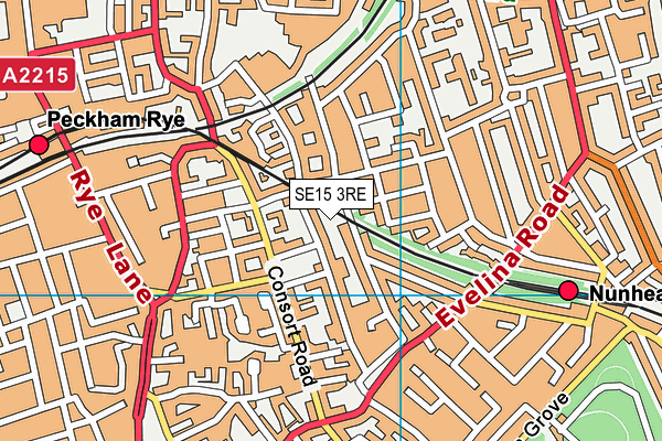 SE15 3RE map - OS VectorMap District (Ordnance Survey)