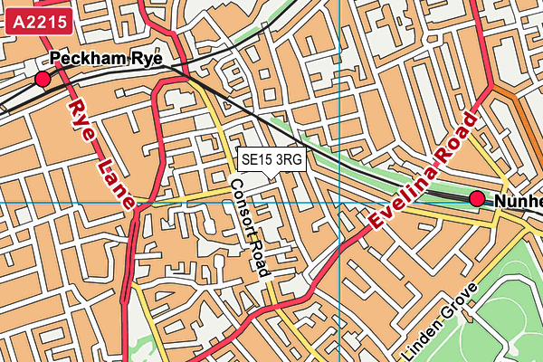 SE15 3RG map - OS VectorMap District (Ordnance Survey)