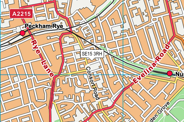 SE15 3RH map - OS VectorMap District (Ordnance Survey)