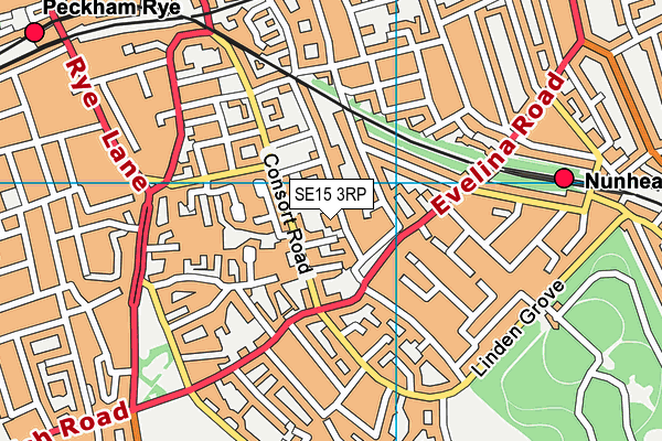 SE15 3RP map - OS VectorMap District (Ordnance Survey)