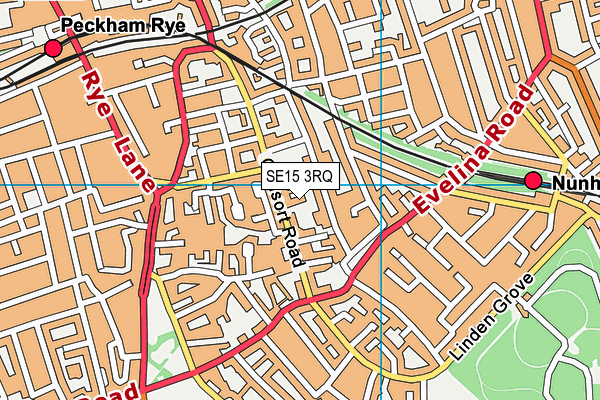 SE15 3RQ map - OS VectorMap District (Ordnance Survey)