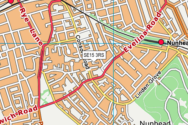 SE15 3RS map - OS VectorMap District (Ordnance Survey)