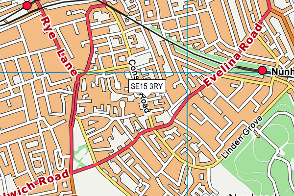 SE15 3RY map - OS VectorMap District (Ordnance Survey)