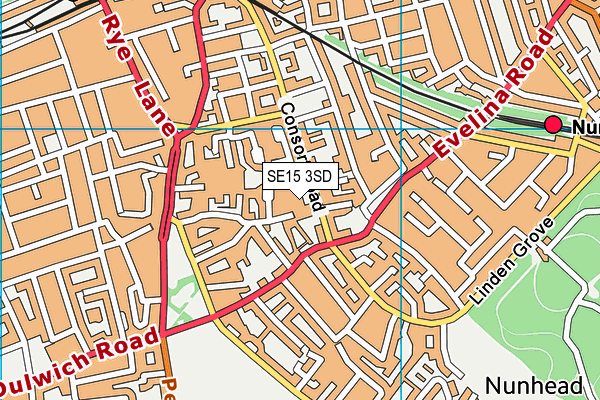 SE15 3SD map - OS VectorMap District (Ordnance Survey)