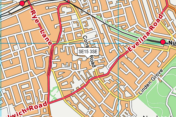 SE15 3SE map - OS VectorMap District (Ordnance Survey)